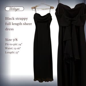 Long Black Strappy Formal Dress